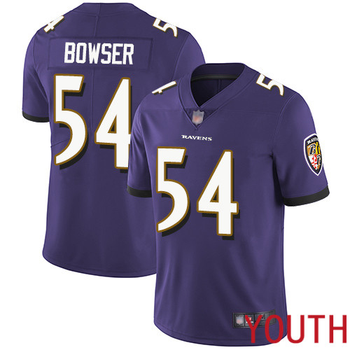 Baltimore Ravens Limited Purple Youth Tyus Bowser Home Jersey NFL Football 54 Vapor Untouchable